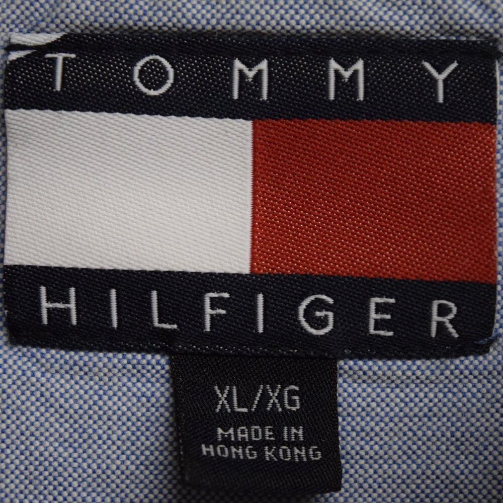 Y2K VTG Tommy Hilfiger Cotton Sweater Men Pullover Sz XL Gray THICK Academia - Picture 3 of 7